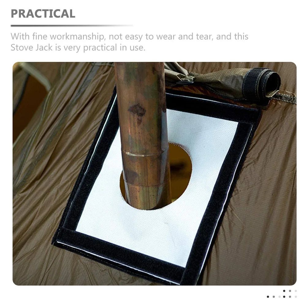 

Practical Flameretardant Hot Tent Stove Jack Chimney Ring Cover Highgrade Fireproof Glass Fiber Material Stove Jack