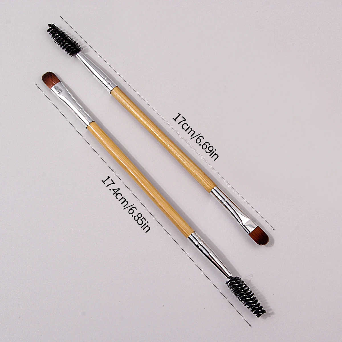 قطعتان من فرشاة مكياج متعددة الوظائف، فرشاة رموش برأسين، فرشاة ظلال عيون، شعيرات صناعية، أداة مكياج عيون سهلة الاستخدام