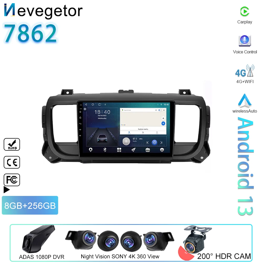 Car Video For Citroen Jumpy 3 SpaceTourer For Peugeot Expert 3 For Toyota Proace 2016 - 2021 Android GPS Navigation Multimedia