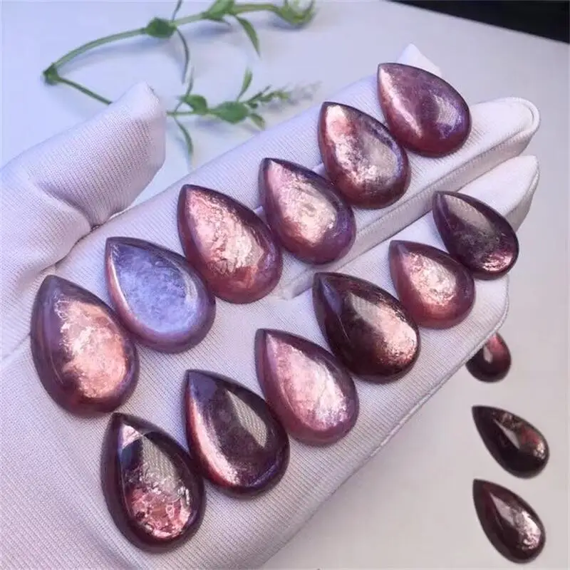 

3pcs Natural Lepidolite Teardrop Pendant Fashion Fengshui Crystal Jewelry Holiday Gift Women Healing Energy Stone