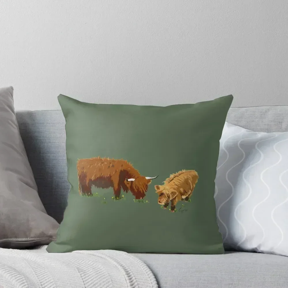 

Highland Cow's Throw Pillow Decorative pillowcase Sofas Covers Cushions Cover Christmas Cushion For Home pillow