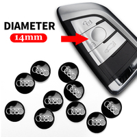 2/5/10pcs 14mm Car Emblem Remote Key Fob Radio Button Decal Sticker Decoration Replacement For Audi S Sline B8 B9 A6 C5 C6 C7 A7
