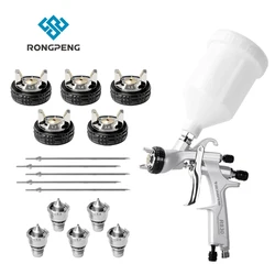 RONGPENG Professioneel LVLP-spuitpistool R830 Autoverwerking Schilderen 1.3/1.4/1.5/1.7/2.0mm Mondstuk 600cc Cup Zwaartekrachtspuitpistool Airbrush