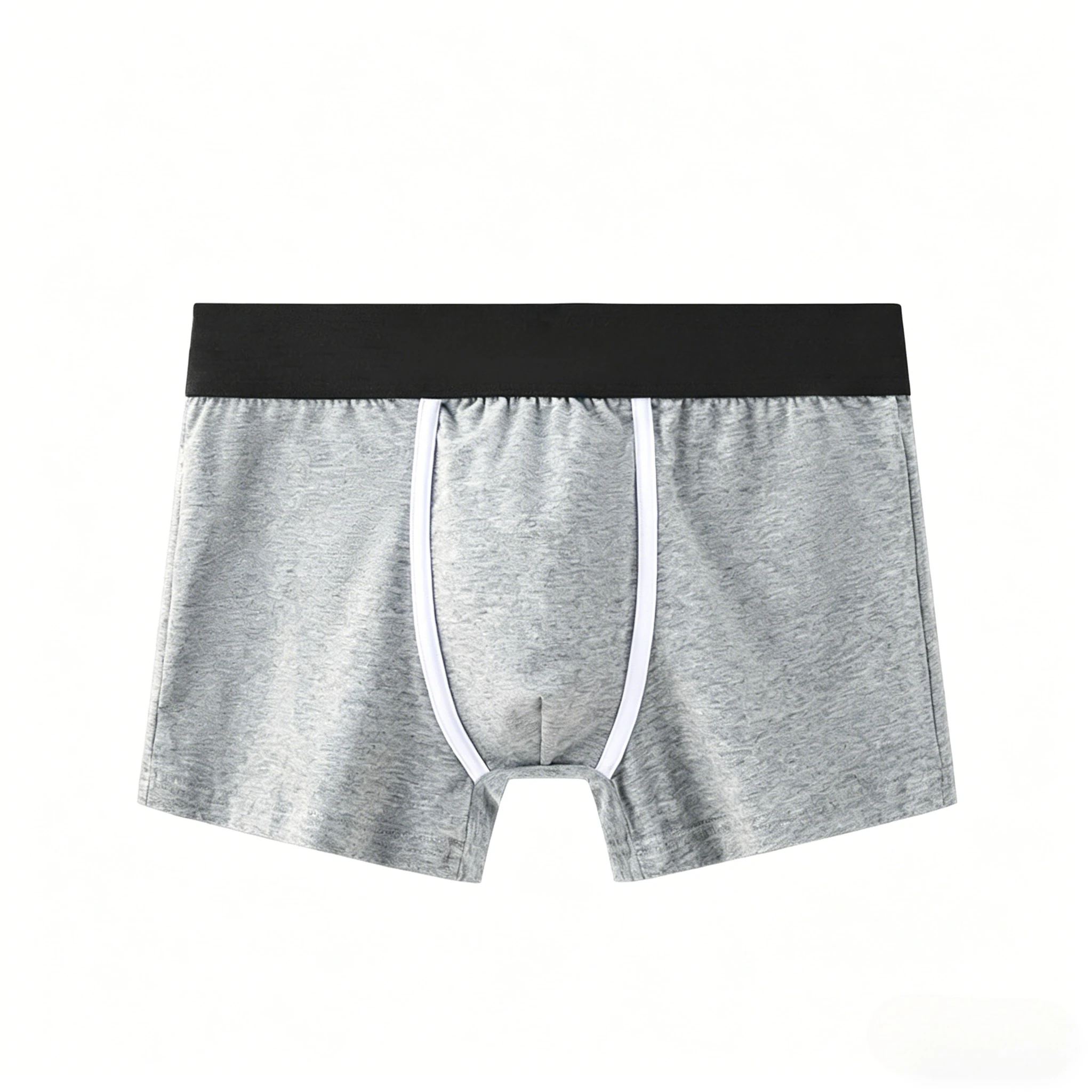 Men's Bulge Cotton Boxer Briefs Low Waist Breathable Underwear for Students U Convex Pouch Boxy Underpants Youth Comfort Trunks