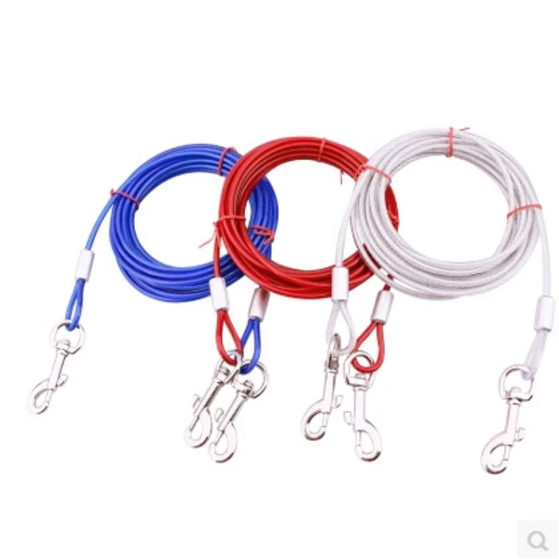 3M/5M Dog Tie Out Cable Dog Runner for Yard Steel Wire Dog Leash with Durable Superior Clips Large Dog Running in Outdoor