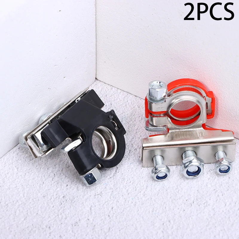 New 1Pair 12V Automotive Car Top Post Battery Terminals Wire Cable Clamp Terminal Connectors Car Accessories