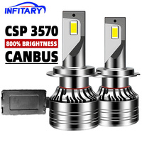 Infitary H7 H4 LED Car Headlight 30000LM CANBUS Bulb H1 H3 H11 9005 HB3 9006 HB4 Light for Vehicle 1 Pair Super Bright Auto Lamp