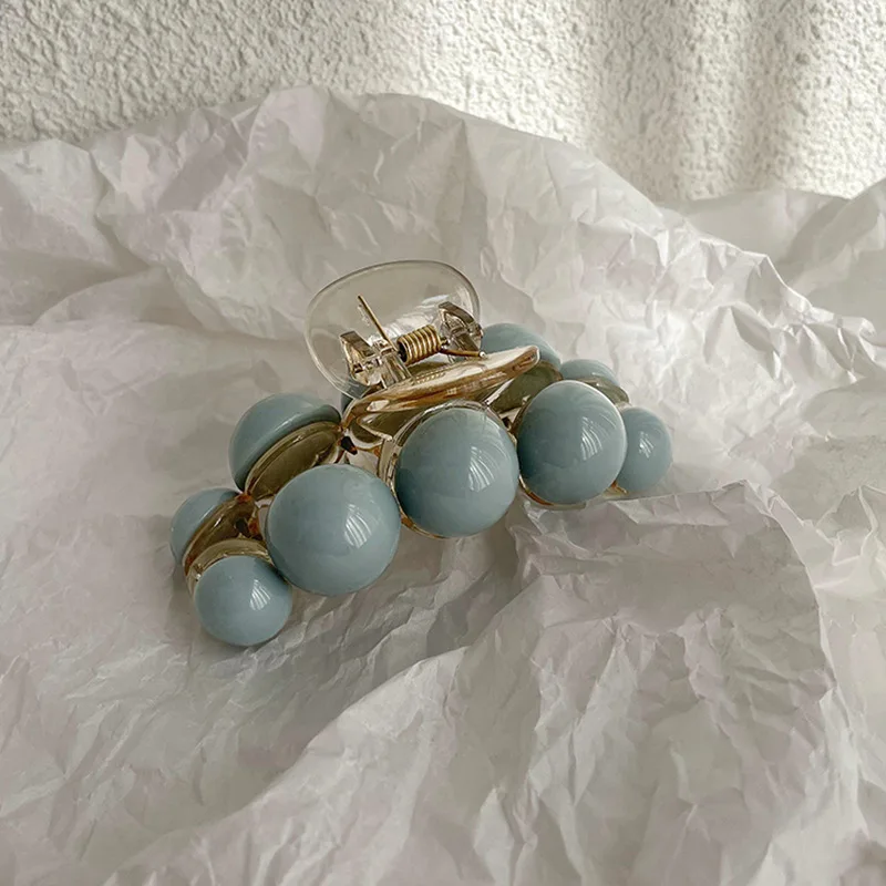 قطعة واحدة من مخالب شعر اللؤلؤ الأزرق البسيط للنساء والفتيات وإكسسوارات الشعر للحفلات #5