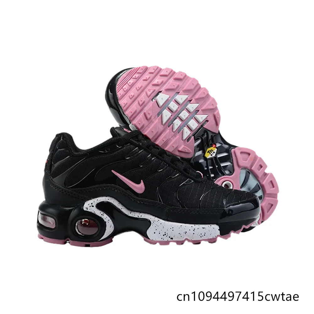 

Nike Original Air Max Plus Tn Kids Light Comfortable Anti-slip Wear-resistant Air Cushion Sports Running Shoes Pink White Black