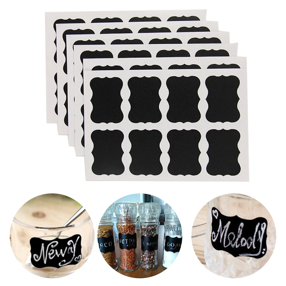 1pc Chalkboard Labels Bulk Dishwasher Safe Chalk Board Mason Jar Labels Removable Waterproof Blackboard Sticker Label