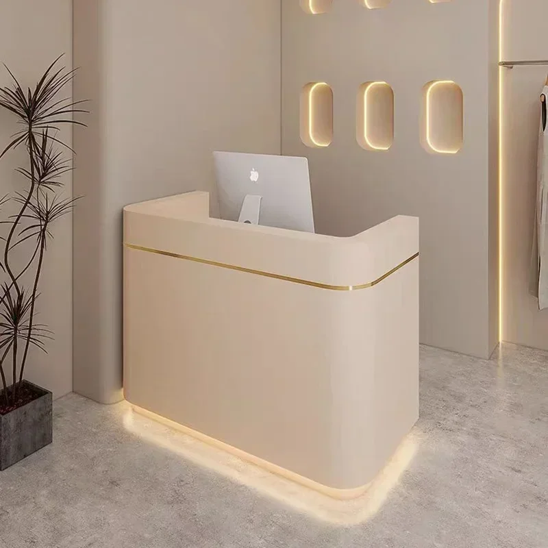 

Cream Style Originality Reception Desks Simplicity Nail Salon Designer Reception Desks Clothing Store Furniture Receptionen HBRD