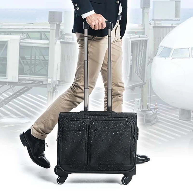 

Men Business Rolling Luggage 15.6 Inch Carry Ons Trolley Travel Suitcase Bag Super Waterproof Suitcase Pilot Trolley Luggage