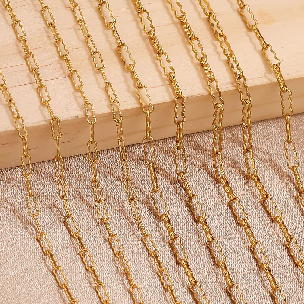 1 متر الفولاذ المقاوم للصدأ اليدوية سلاسل القرع DIY بها بنفسك صنع المجوهرات قلادة سوار مفتاح لوازم أقراط صنع سلسلة الجسم #2