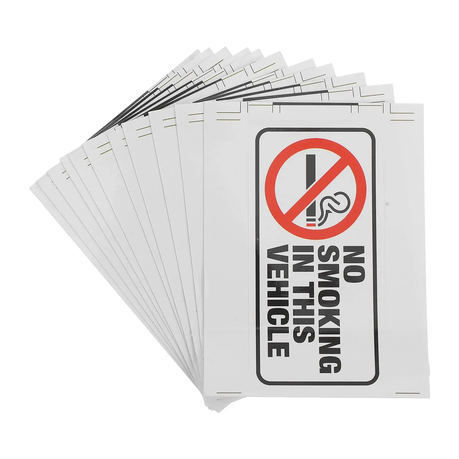

10 PCS No Smoking Sticker Signage Car Stickers The Signs for Business Laminated Film
