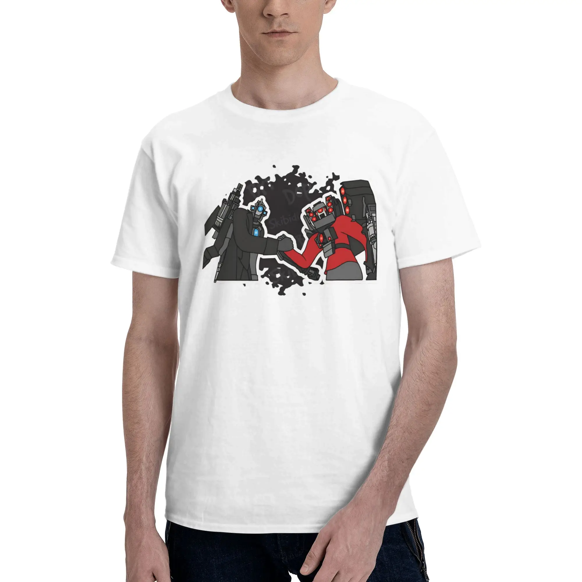 New Arrival Skibidi Toilet Titan Speakerman T Shirt For Unisex  100% Cotton Tee Shirt Short Sleeve Tops