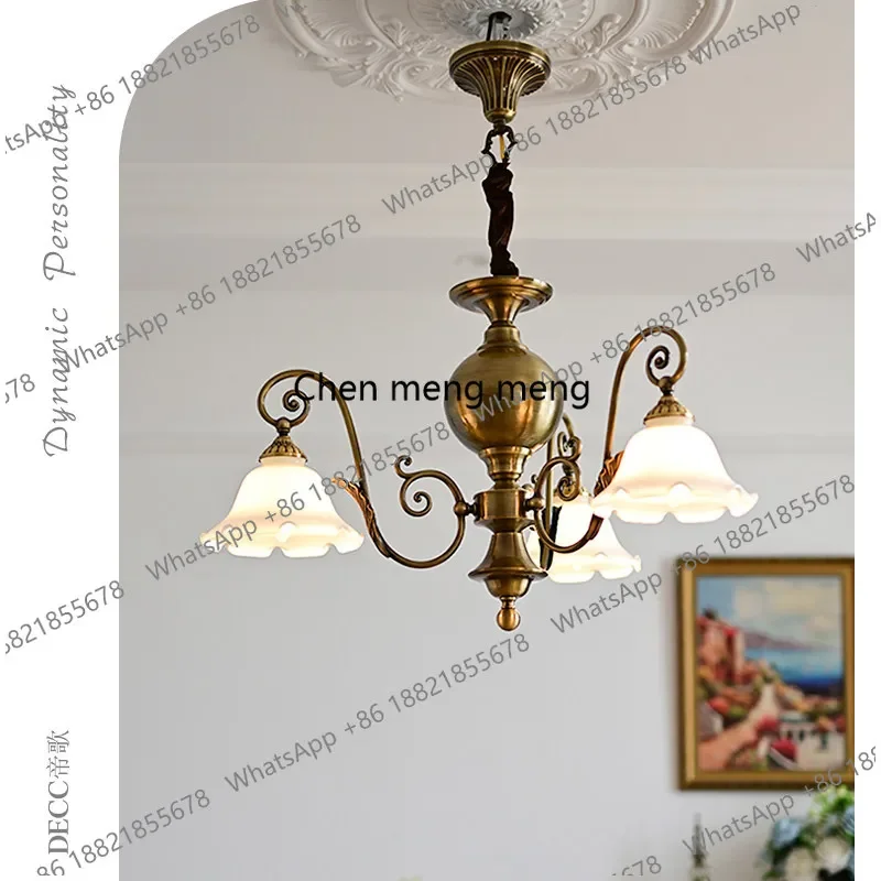 a50 French all-copper living room lamp, advanced American country retro pastoral style, European medium and ancient style