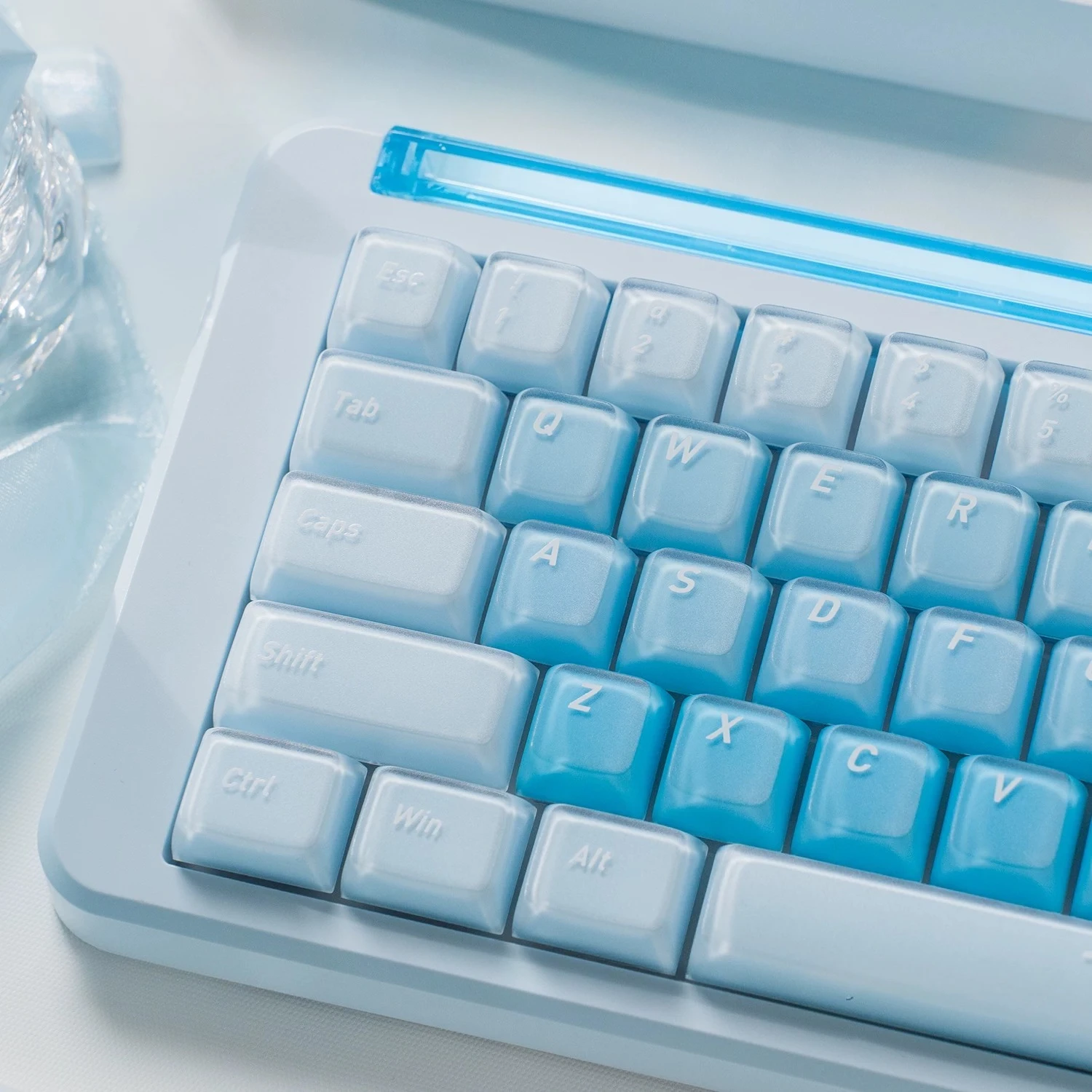 MAIMOOO New Blue Liquid Foundation Keycap Cherry Profile PC Double Layer Matte Jelly Pudding Keycaps for MX Mechanical Keyboard