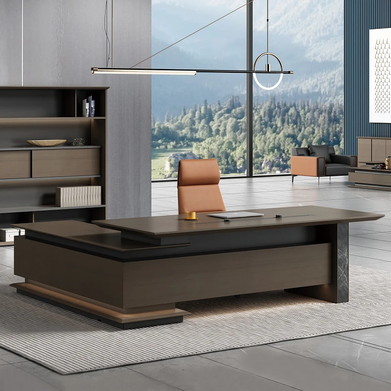 

High-end boss table, president's office desk and chair combination, simple modern manager, supervisor, desk furniture