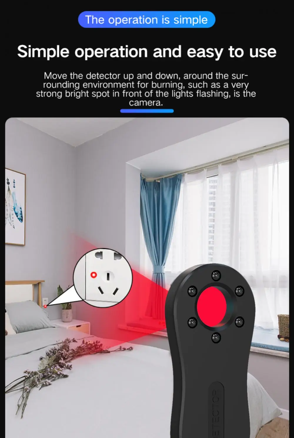 Для скрытой камеры, защита для шпионской камеры, инфракрасная камера обнаружения, предотвращение мониторинга, для гаджетов, отелей