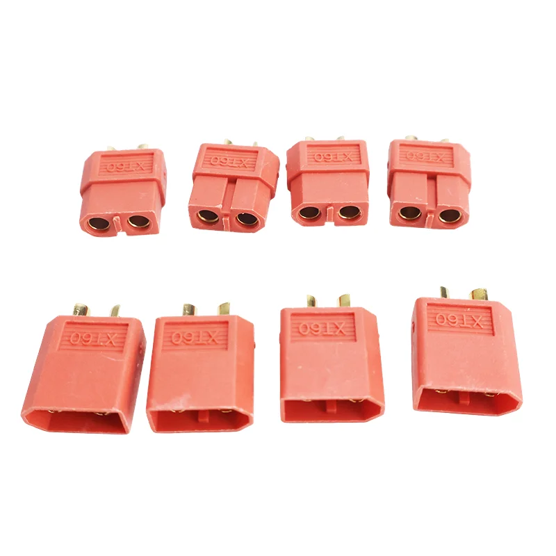 4Pcs XT60 Red Adapter Male Female Bullet Connectors Plugs XT60 for RC Lipo Battery Electrical Connector Wire Cab Expand DIY