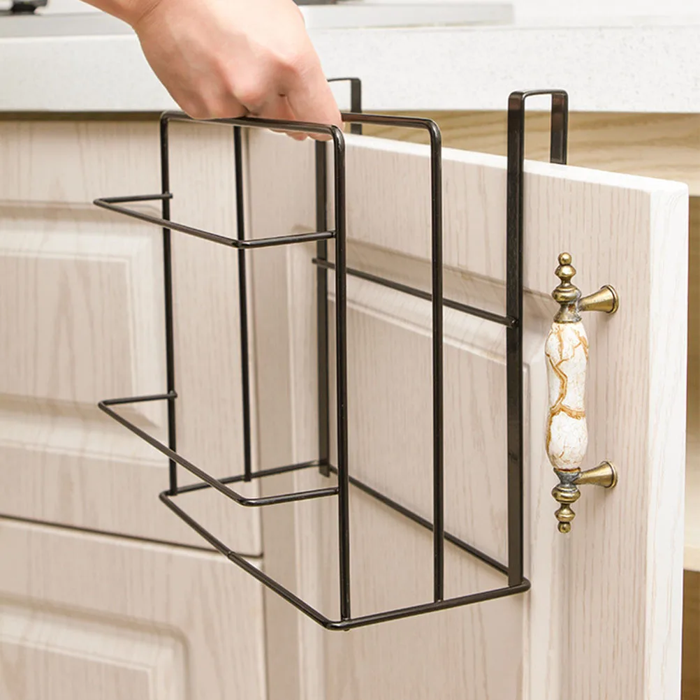 

Wall Mount Cutting Board Rack Iron Pp Material Kitchen Organizer For Boards Towels Storage Drip Tray Black
