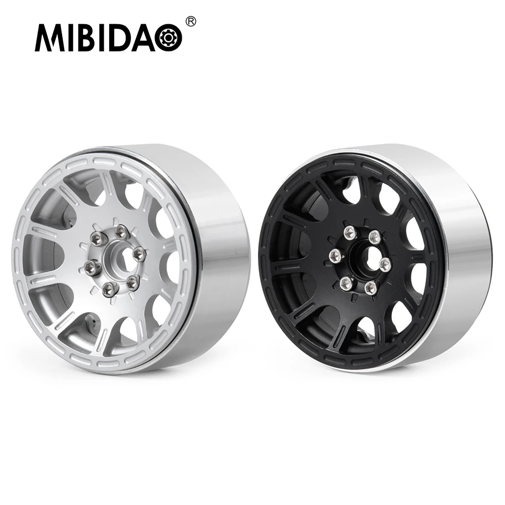 

MIBIDAO 4Pcs 1.9 Inch Metal Alloy Beadlock Wheel Rims for AXIAL SCX10 D90 CC01 TRX-4 1/10 RC Crawler Car Model Upgrade Parts