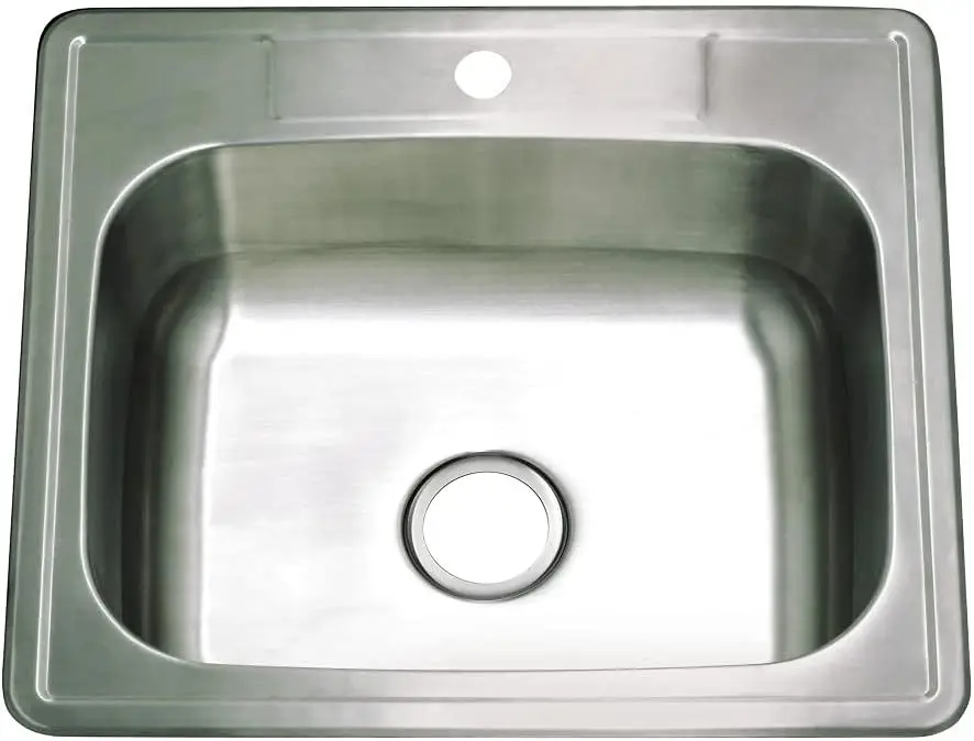 

Stainless Steel Single Bowl Kitchen Sink, Brushed Finish, Sound Dampening