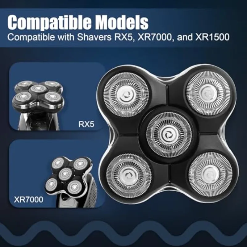 Shaver Heads Compatible for Balder XR7000/RX5/XR1500 5 Dual Track Heads, Floating Heads Replacement Wet Dry Head Shaver for Men