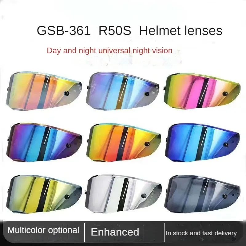 

Motorcycle Helmet Suitable for GSB-361GT Lens R50S Helmet Day and Night Universal Aurora Color Lens Helmet Accessories