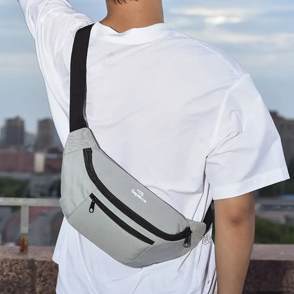 

Large Capacity Sports Chest Bag Oxford Cloth Multifunctional Mobile Phone Bag Waterproof Korean Style Men Waist Bag Outdoor