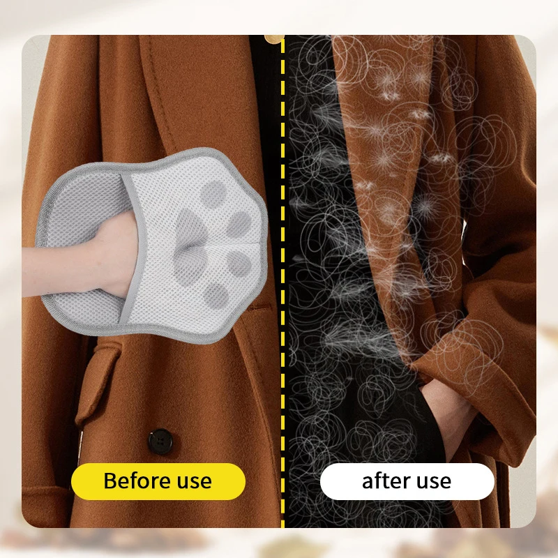 قفازات إزالة شعر الحيوانات الأليفة للقطط والكلاب، فرشاة قفازات إزالة شعر الحيوانات الأليفة الكهروستاتيكية لشعر الحيوانات الأليفة