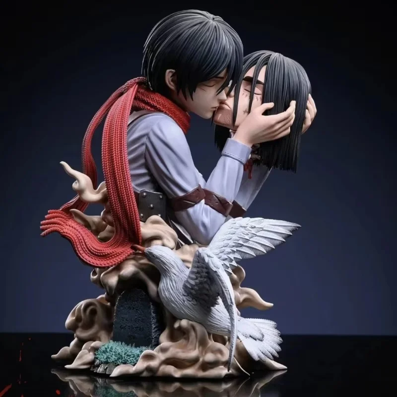 Ataque em titã figuras mikasa · ackerman figura eren estatueta de ação eren jaeger modelos pvc gk estátua boneca colecionável brinquedos presente