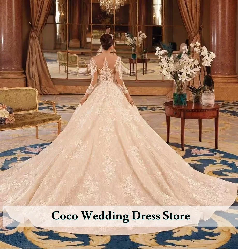 Robe De mariée personnalisée, magnifique et élégante, avec des Appliques en dentelle perlée, robe De mariée princesse pour femmes