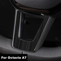 For Skoda Octavia A7 MK3 2014-2019 1x Car Interior Moulding Steering Wheel Trim Cover Decorative Panel