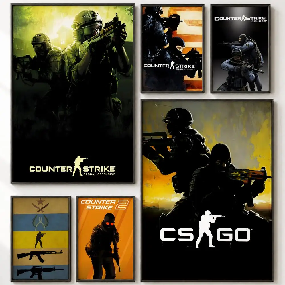 Video Game Counter-Strike Poster HD poster wall art self-stick no-residue for home cafe office great gift