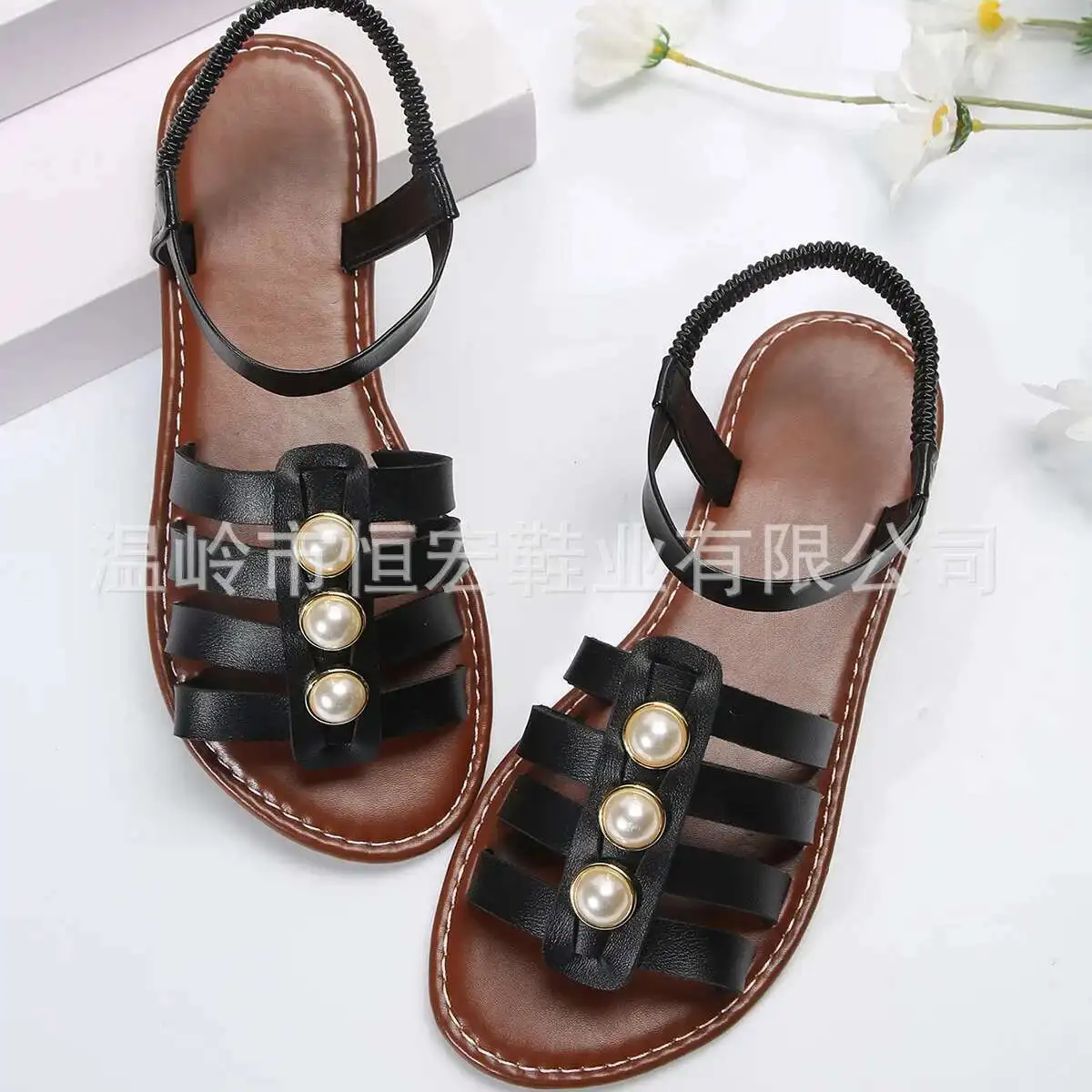 

Новинка лета 2024, повседневная женская обувь, римские сандалии, женские плетеные сандалии на плоской подошве с бисером, женская верхняя одежда, большой размер 1