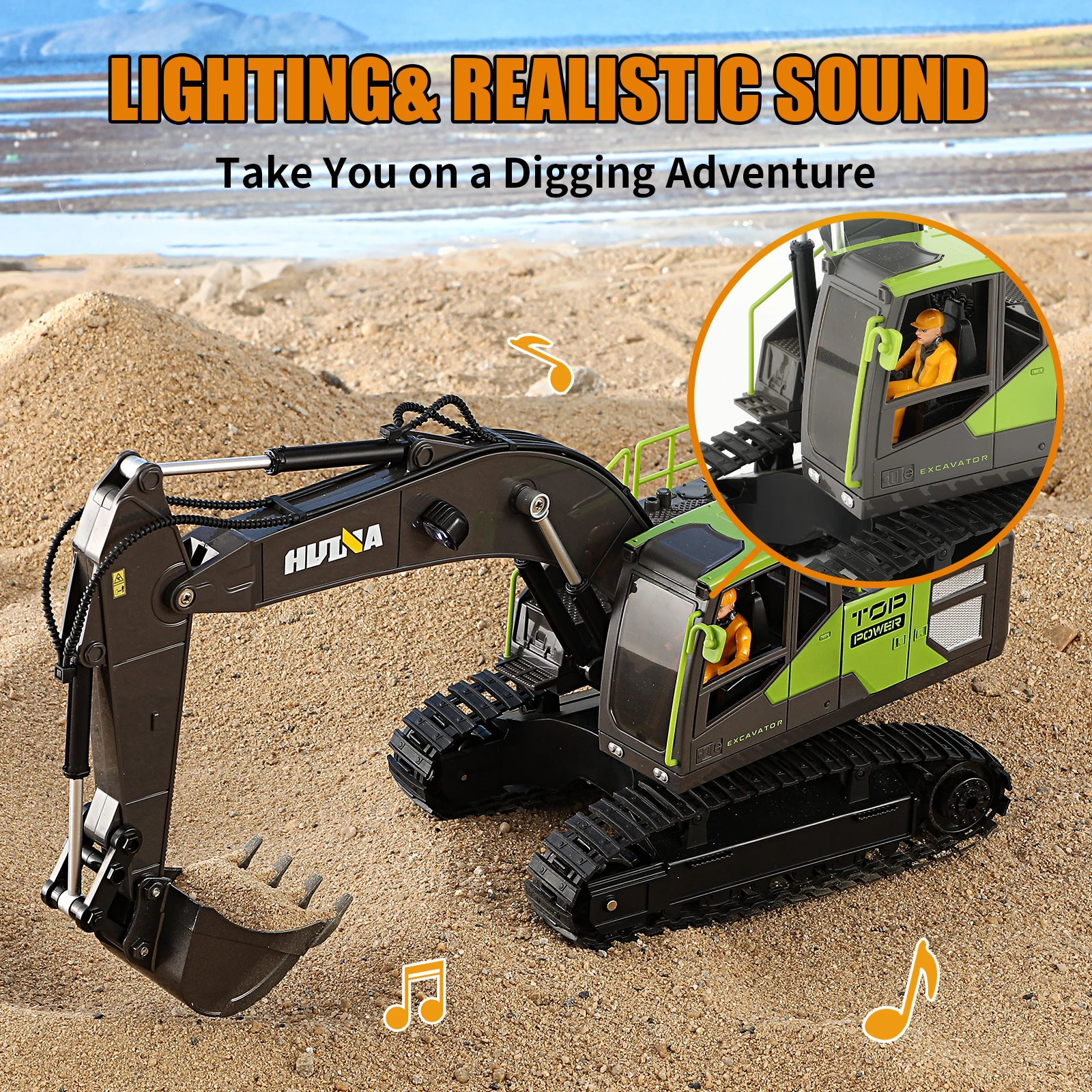 Remote Control Excavator Dump Truck Crawler 9CH 2.4Ghz RC Model Car Toy Alloy Simulation Construction Vehicle Gift 11 Channels