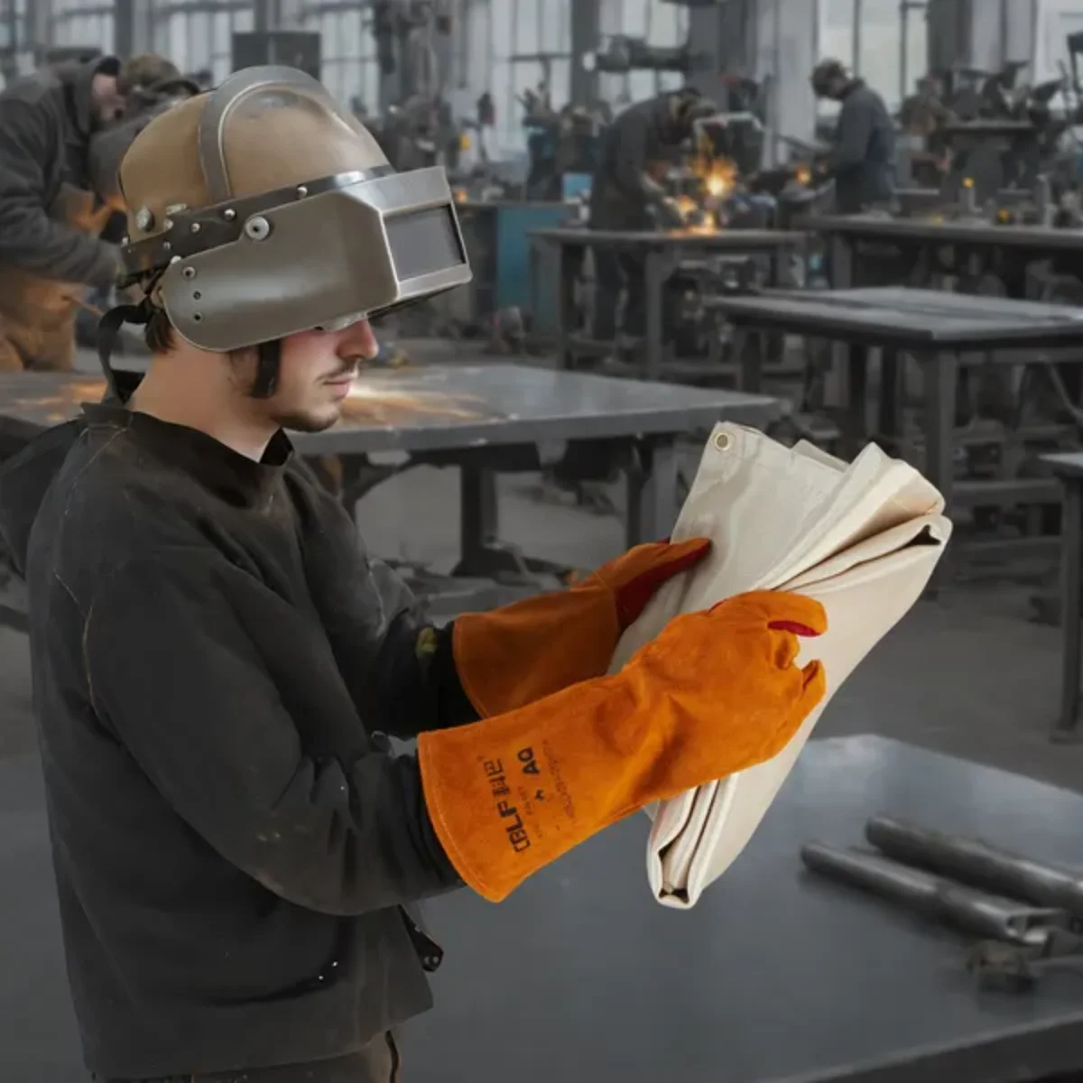 VEVOR 2-Pack 4x6-Foot Welding Blankets, Heat-Resistant up to 998°F, Fiberglass Flame-Retardant, with Metal Eyelets