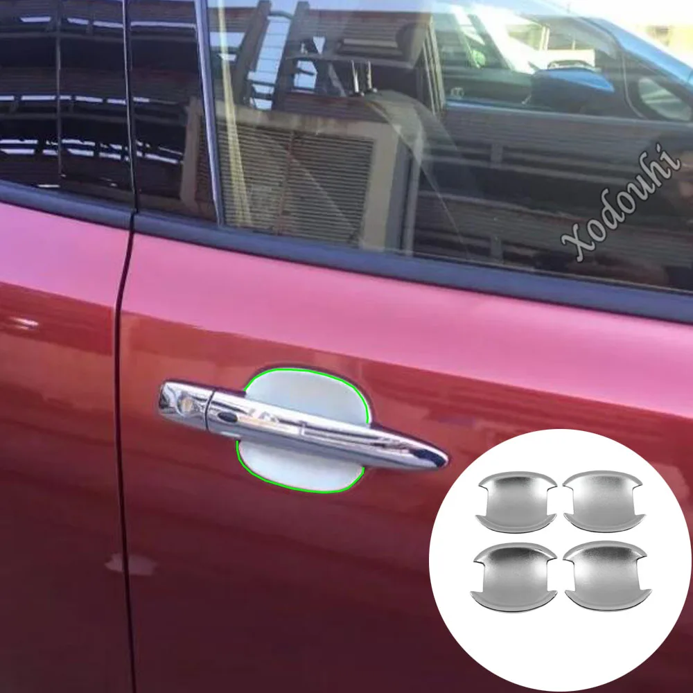 

Car Cover Protection Trims ABS Chrome External Door Bowl Armrest Handrail Frame 4pcs For Nissan Leaf 2017 2018 2019 2020