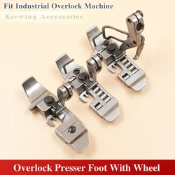 Roller Presser Foot for Overlock Sewing Machine Siruba 747 Pegasus M700 EX5200 JACK 798 P253E-4 Wheel Feet For Shoulder Strap