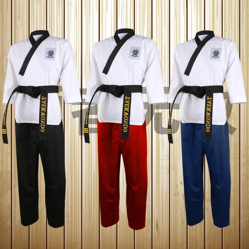 World Training Taekwondo Poomsae Dan Practice doboks Junior Male&Female Senior Unisex Master Dan Taekwondo uniforms Clothes Suit