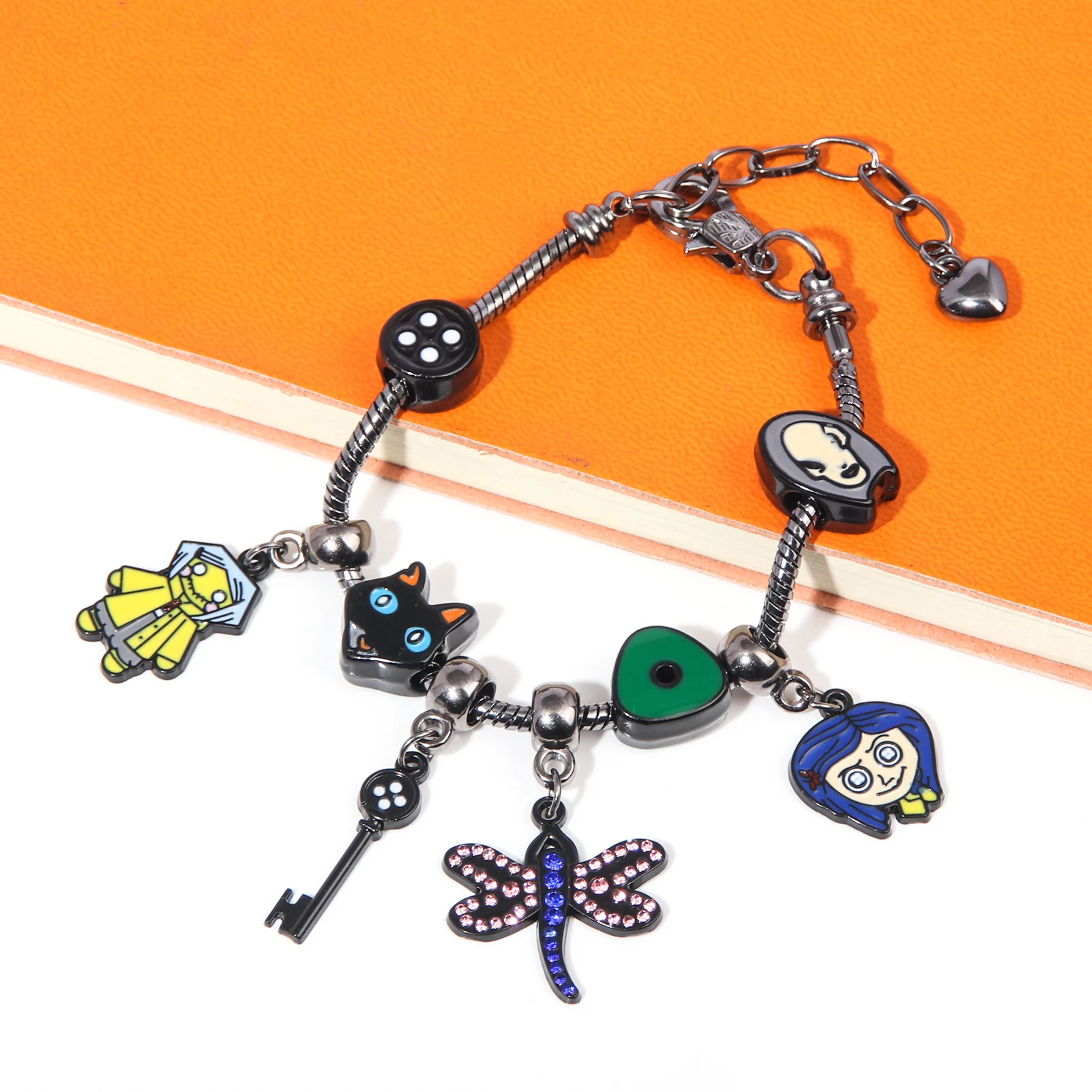 Anime Coraline the Secret Door Bracelet Pendant Coraline Enamel Pendant Cosplay Gift For Men Women Backpack Jewelry Accessories