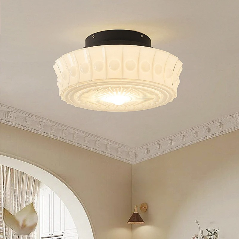 フレンチレトロ寝室シーリングライト-ヴィラレストラン-ミニマリスト玄関ホール-マスターベッドルーム廊下-リビングルームガラスライト