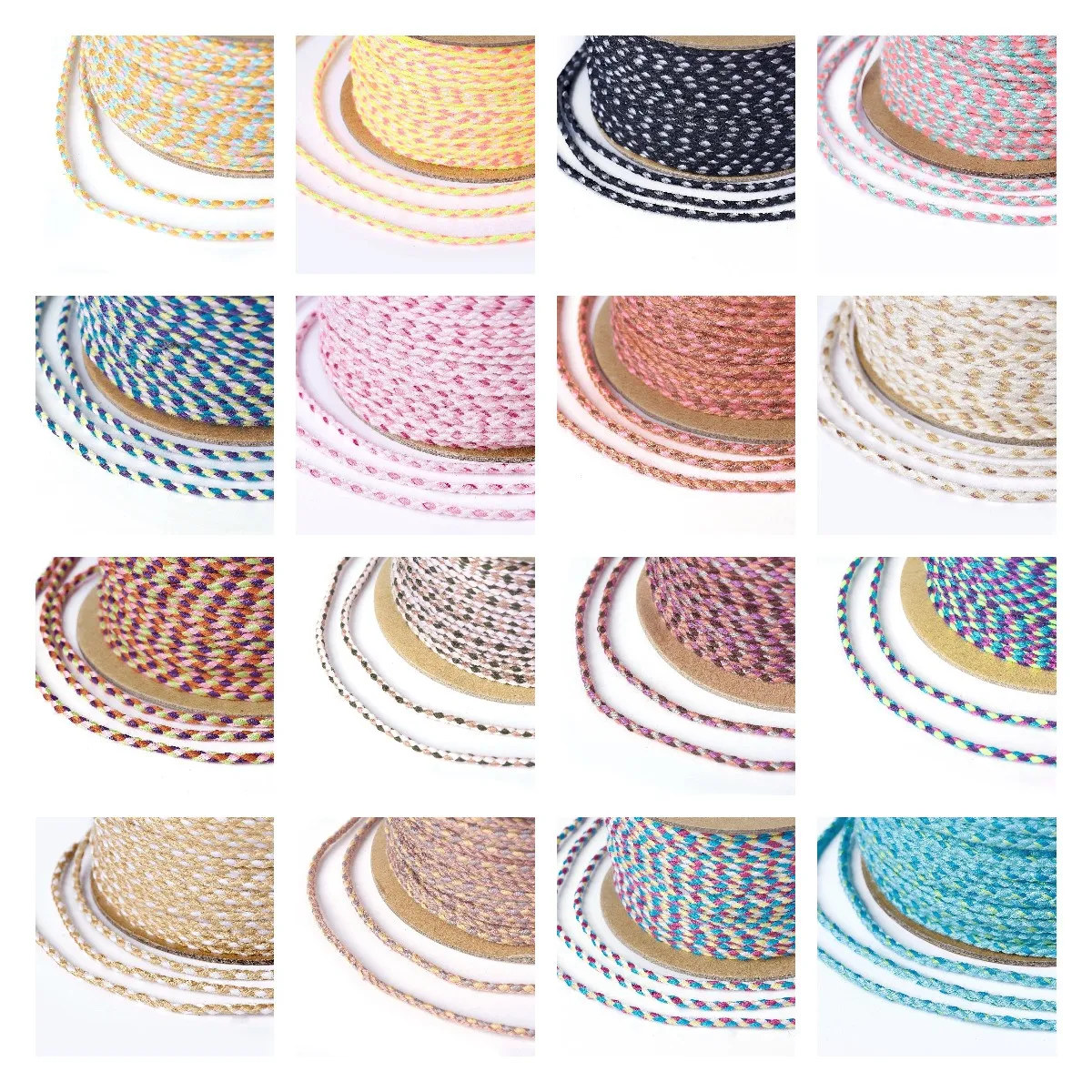 

20M/roll 2mm Colorful Macrame Braided Cords Cotton Thread Cord Rope String For Bracelet DIY Jewelry Making Wall Hangings Decor