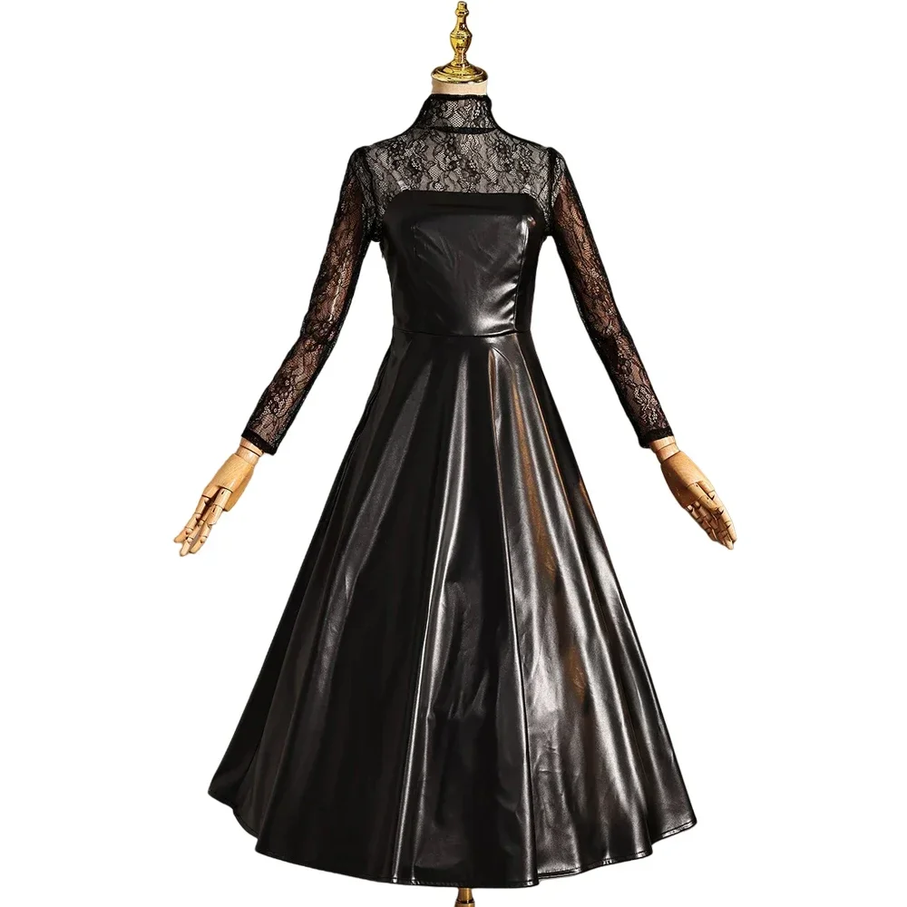 

2025 Anime SAKAMOTO DAYS Osaragi Cosplay Costume Women Black PU Leather Dress Uniform Halloween Carnival Party Prop