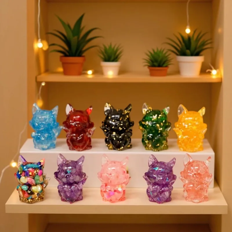 4cm Resin Nine-tailed Fox Figurine Aesthetic Fox Staute Decoraction Figure Sculptures Ornament For Room Home Decoration Crafts