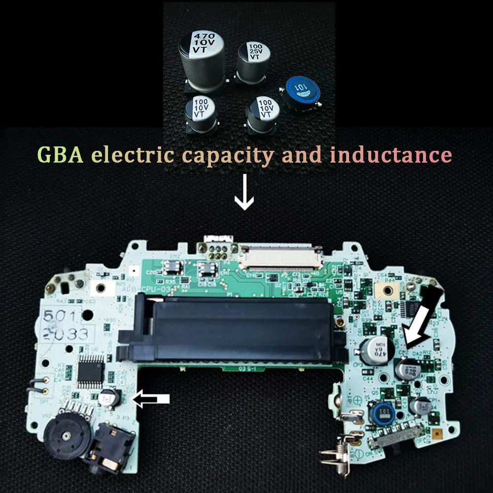 Solid Mainboard Electric Capacior High Quality Replacement for GameBoy GBA GBC GBP GBASP SEGA Fast Electrolysis New Capacitance