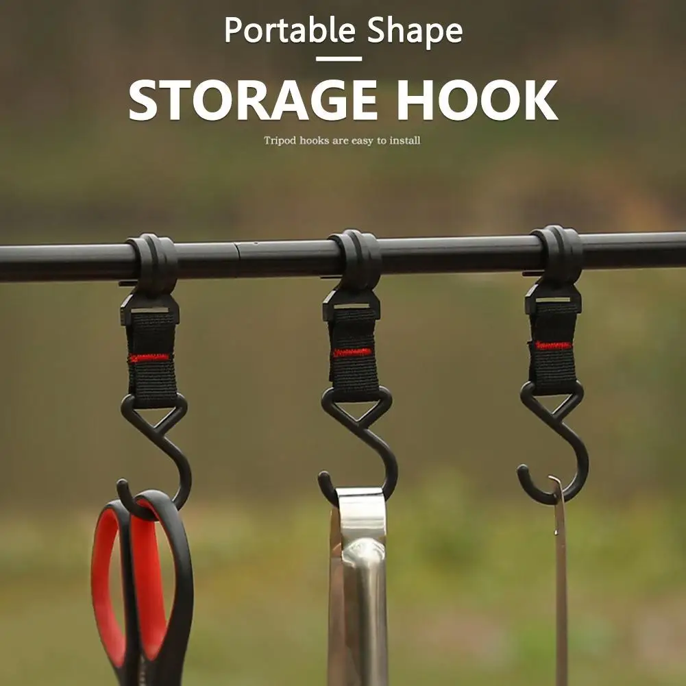 5pcs/10pcs Moveable Storage Hook Multifunctional Outdoor Tools Camping Moveable Hooks Detachable Hanging Hook for All People