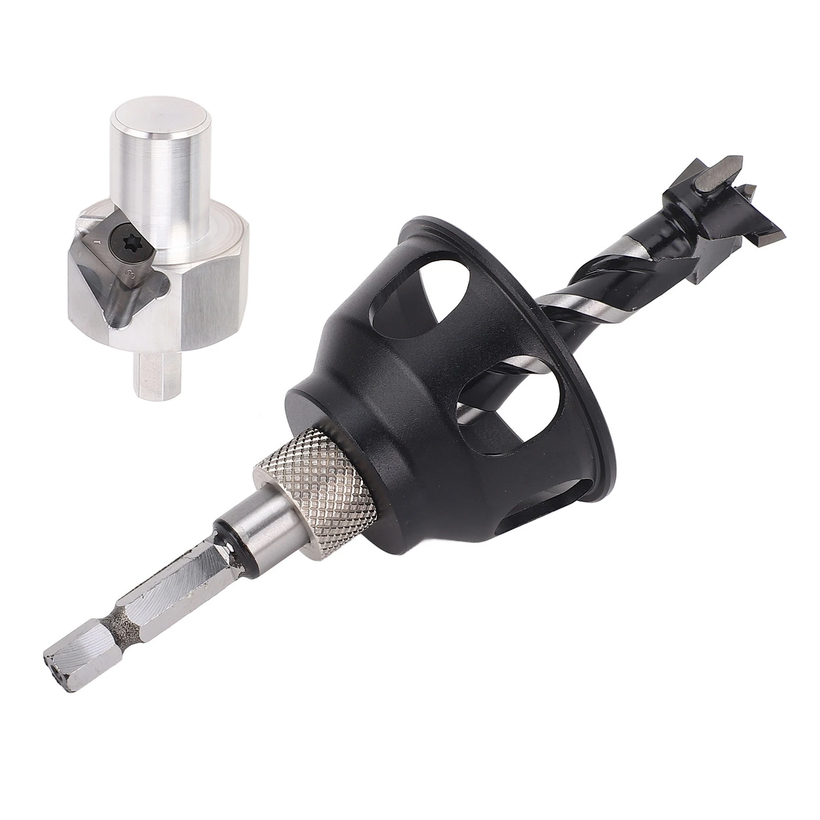 

Dog Hole Chamfer Tool Set 19mm Drill Bit Vertical Drilling Locator Bench Vertical Drill Guide Aluminum Chamfer Reamer Tool