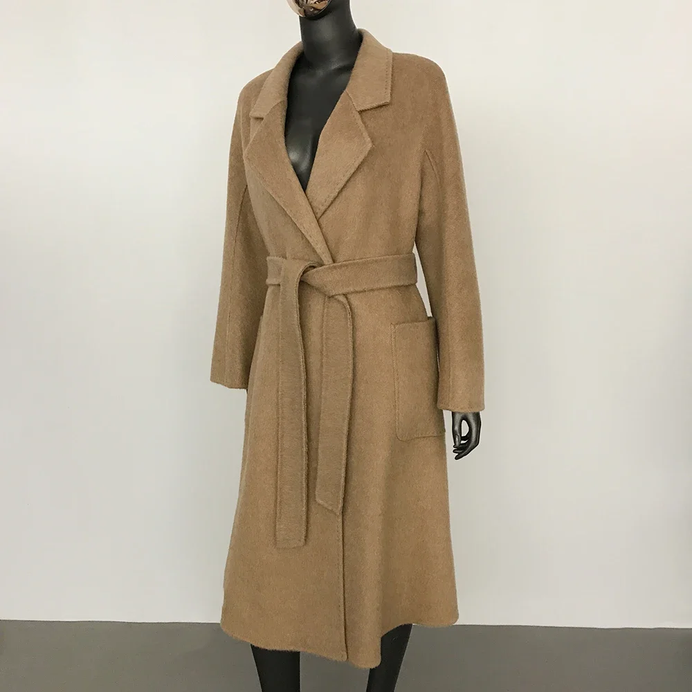 Long Loose Wool Jacket Double-sided Cashmere Coat Women Office Lady Autumn Winter New European Female Casual Fashion